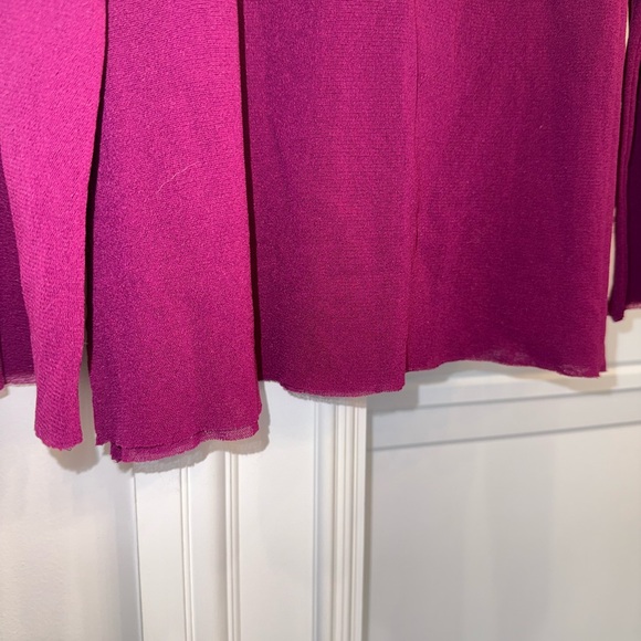 FUZZI BY JEAN PAUL GAULTIER OFF SHOULDER MESH LONGSLEEVE PURPLE WOOL SMALL - Picture 3 of 6